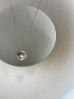 Akoya blue silver ocean pearl minimalist pendant s925 silver necklace set for her daily wear