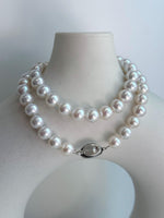 white pearl s925 silver necklace strand for her birthday