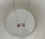 tri pearls freshwater peach purple lavender pearls s925 silver balancing pendant necklace set for her