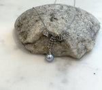 blue silver Akoya ocean Pearl s925 silver lace necklace set for her wedding gift