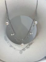elegant akoya ocean pearls s925 silver lace necklace set for her