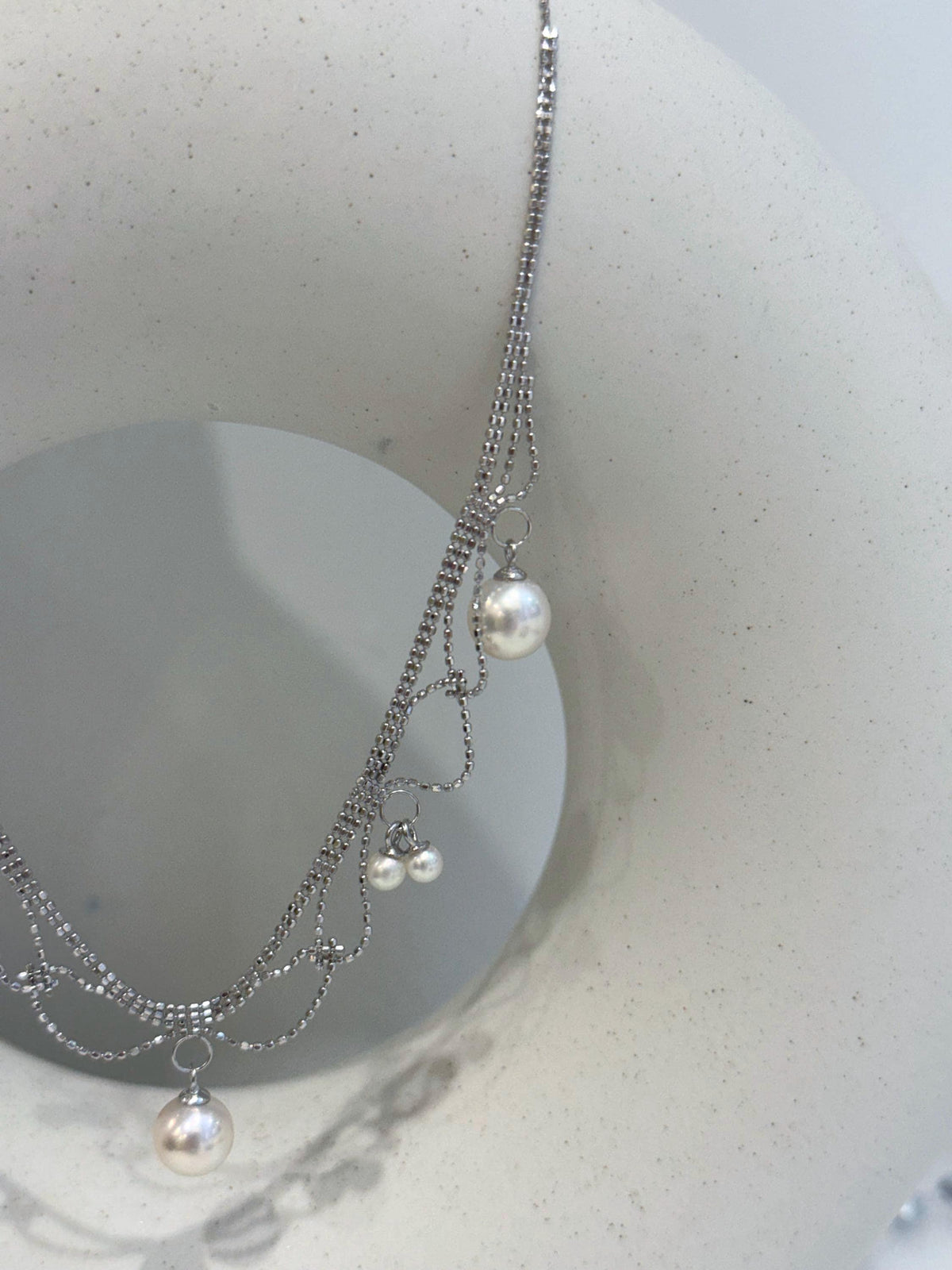 akoya ocean pearls s925 silver lace necklace set for her birthday
