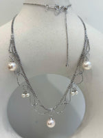 akoya ocean pearls s925 silver lace necklace set for her engagement