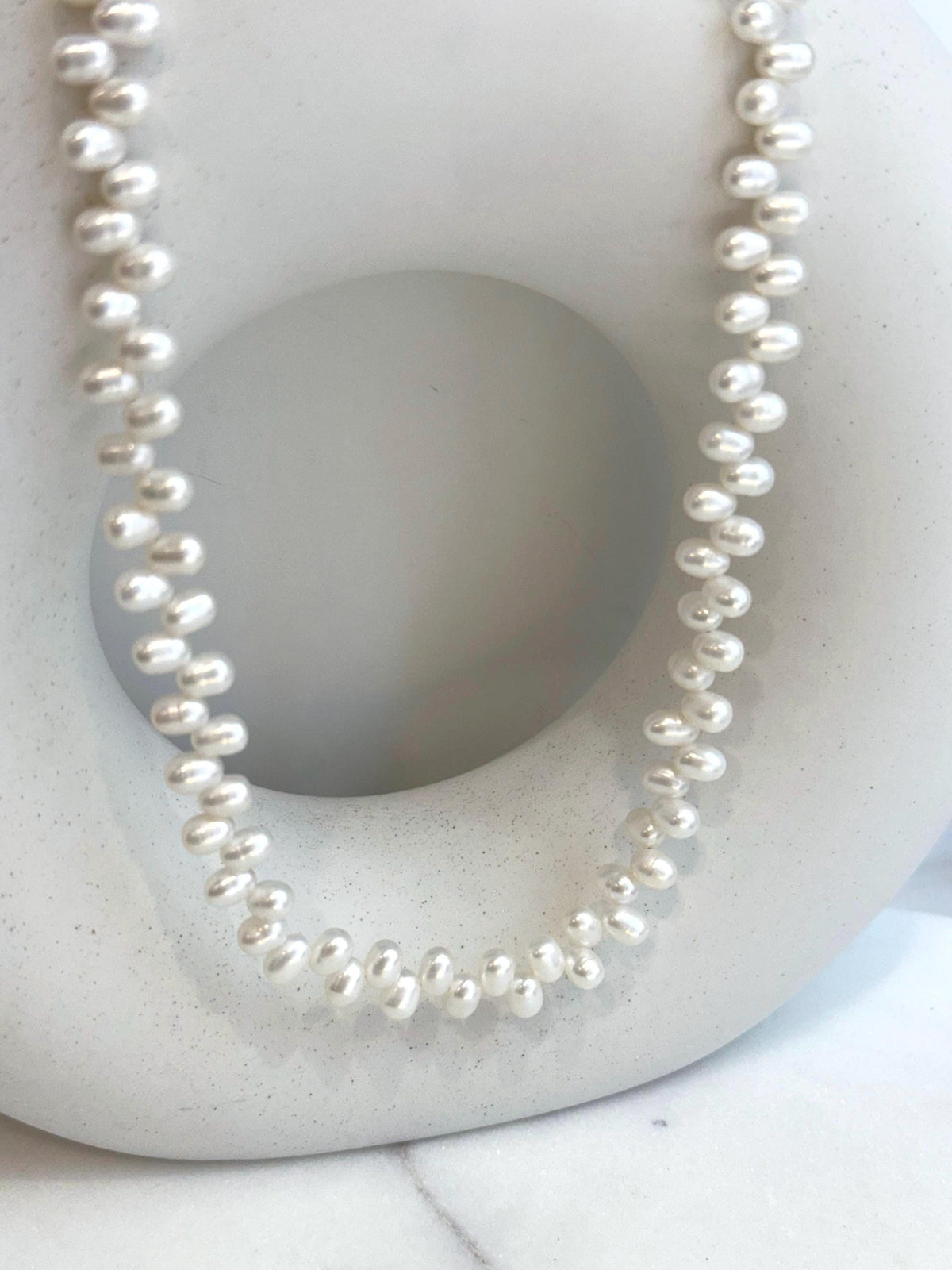 freshwater white petal Keshi pearl s925 silver necklace strand for her