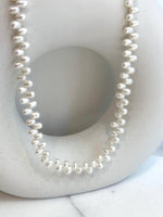 freshwater white petal Keshi pearl s925 silver necklace strand for her