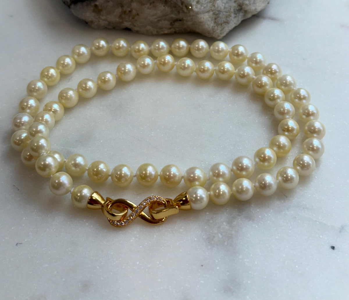 Akoya ocean golden pearls s925 silver necklace strand for her retirement