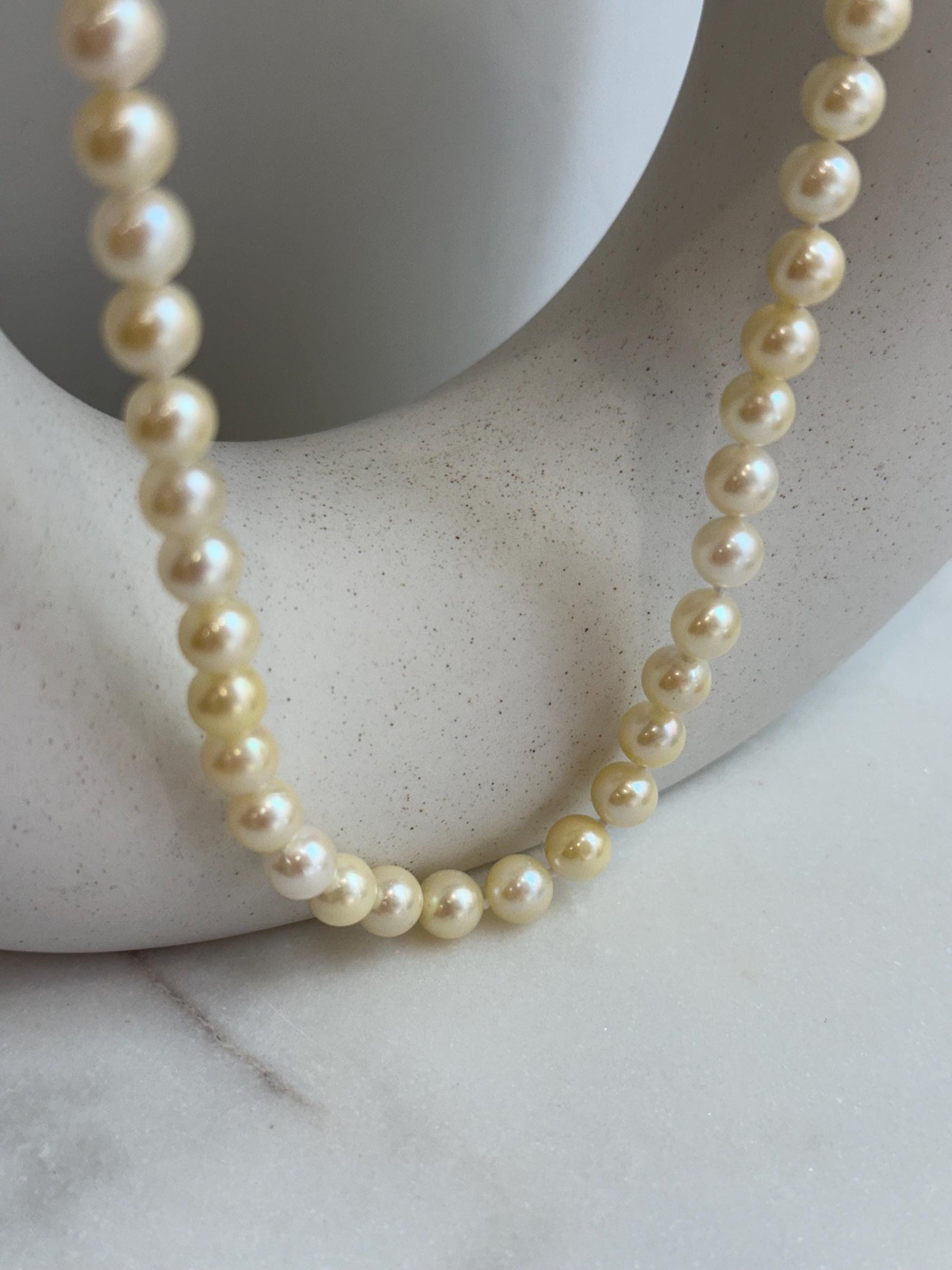 Akoya ocean golden pearls s925 silver necklace strand for her birthday