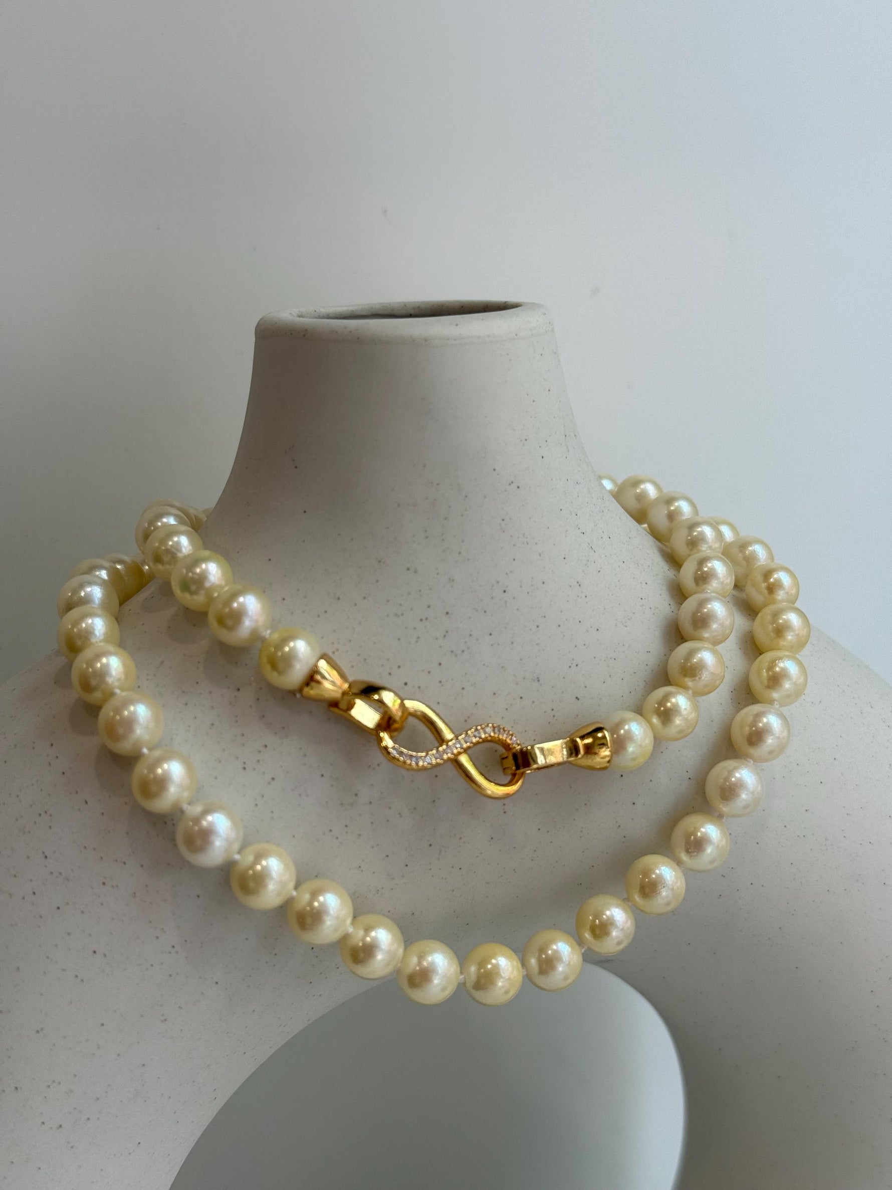 Akoya ocean golden pearls s925 silver necklace strand for her daily wear