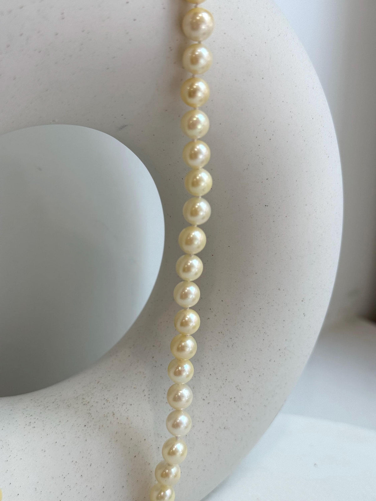 Akoya ocean golden pearls s925 silver necklace strand for her