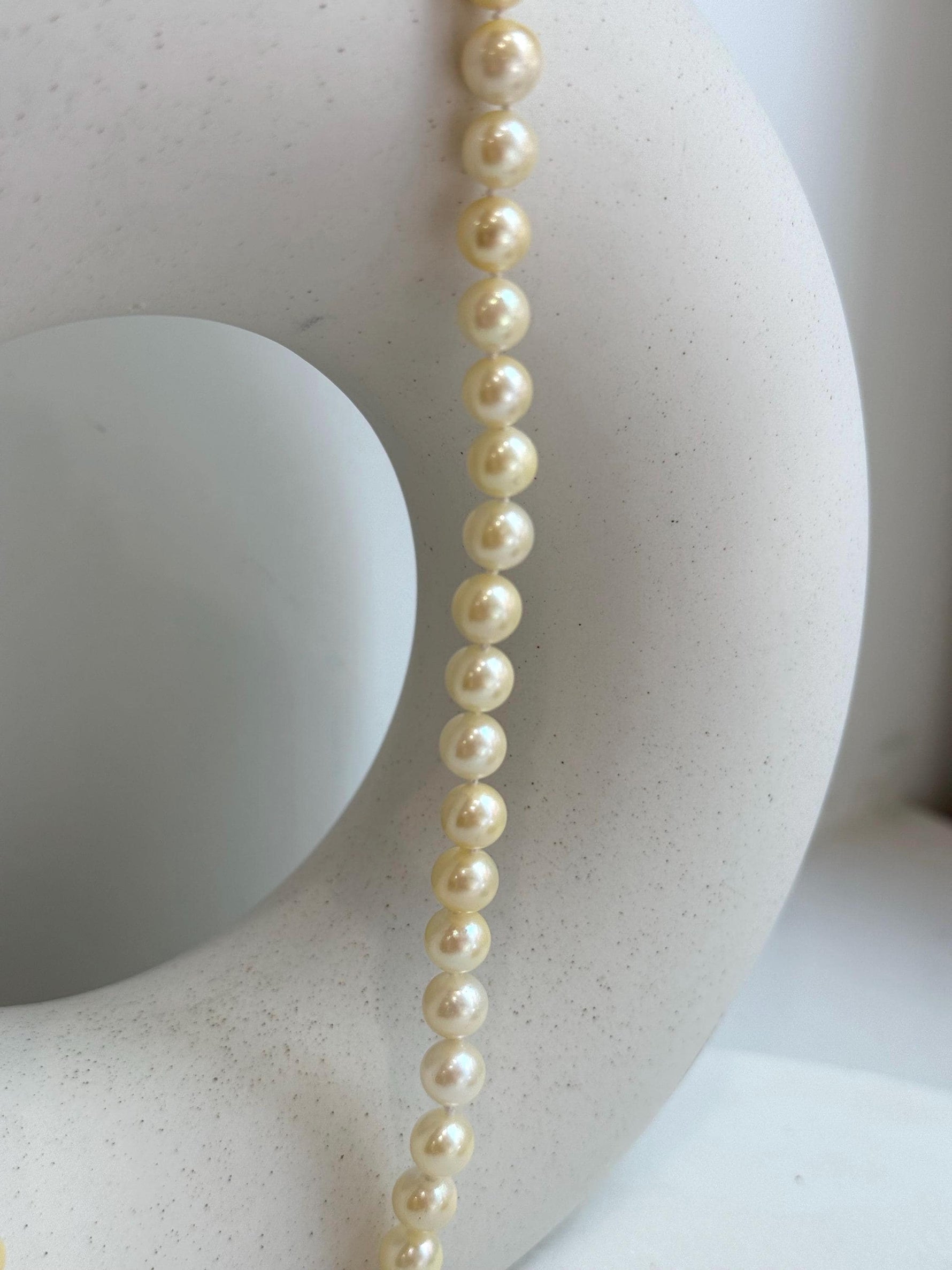 Akoya ocean golden pearls s925 silver necklace strand for her