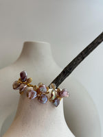 metallic pink rose Keshi pearls s925 silver earrings ring set for her anniversary