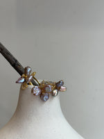 metallic pink rose Keshi pearls s925 silver earrings ring set for her