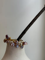 metallic pink rose Keshi pearls s925 silver earrings ring set for her graduation
