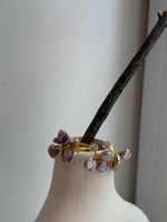 metallic pink rose Keshi pearls s925 silver earrings ring set for her holiday gift