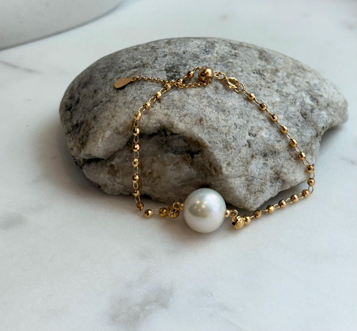 white Edison Pearl s925 silver adjustable bracelet for her