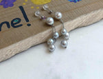 Akoya blue silver ocean pearls s925 silver earrings chandeliers for her daily wear