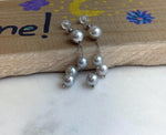 affordable Akoya blue silver ocean pearls s925 silver earrings chandeliers for her