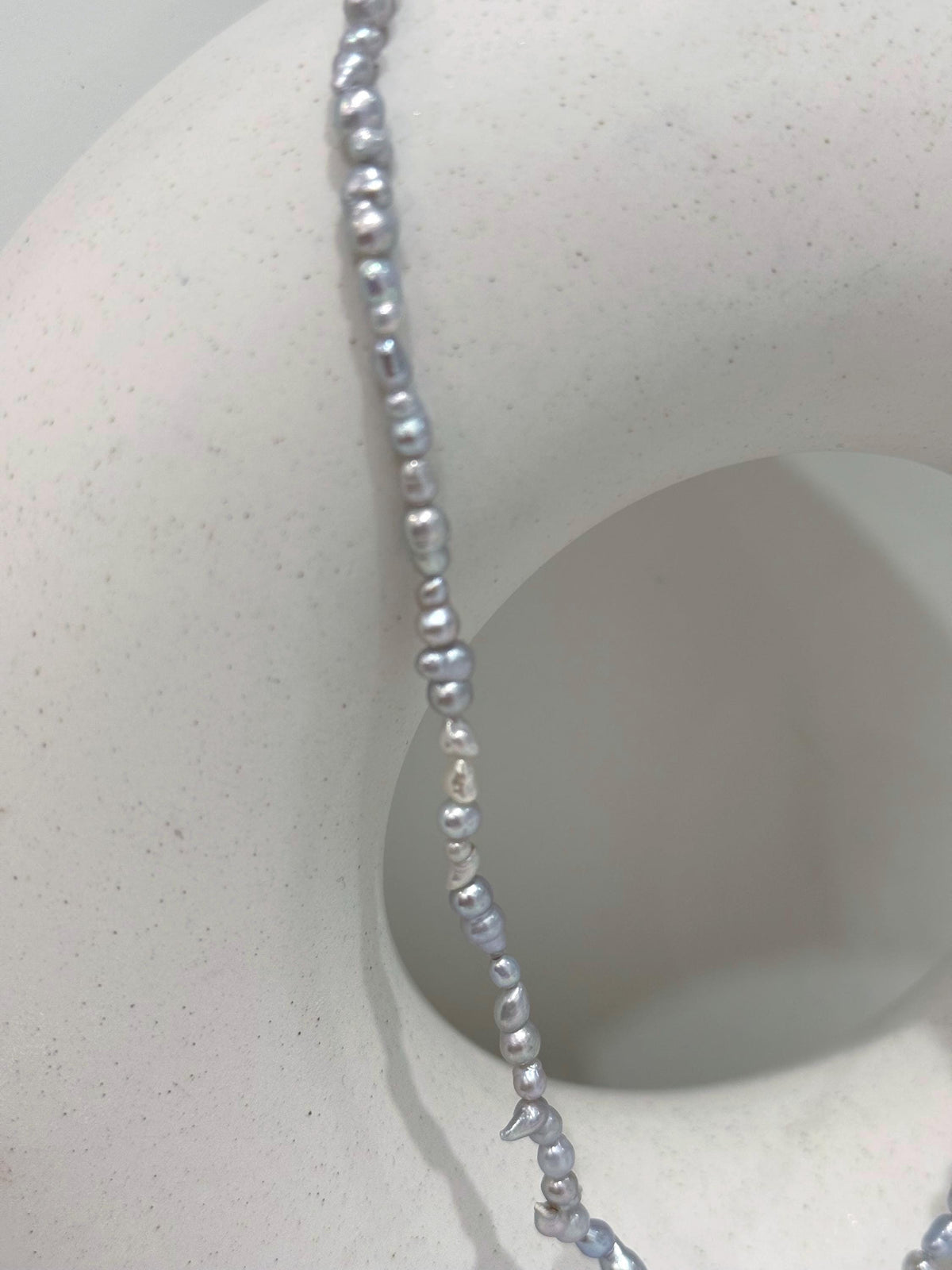 freshwater silver iridescent Keshi pearls s925 silver necklace strand for her birthday