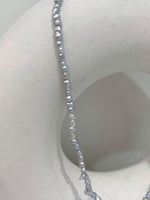 freshwater silver iridescent Keshi pearls s925 silver necklace strand for her birthday