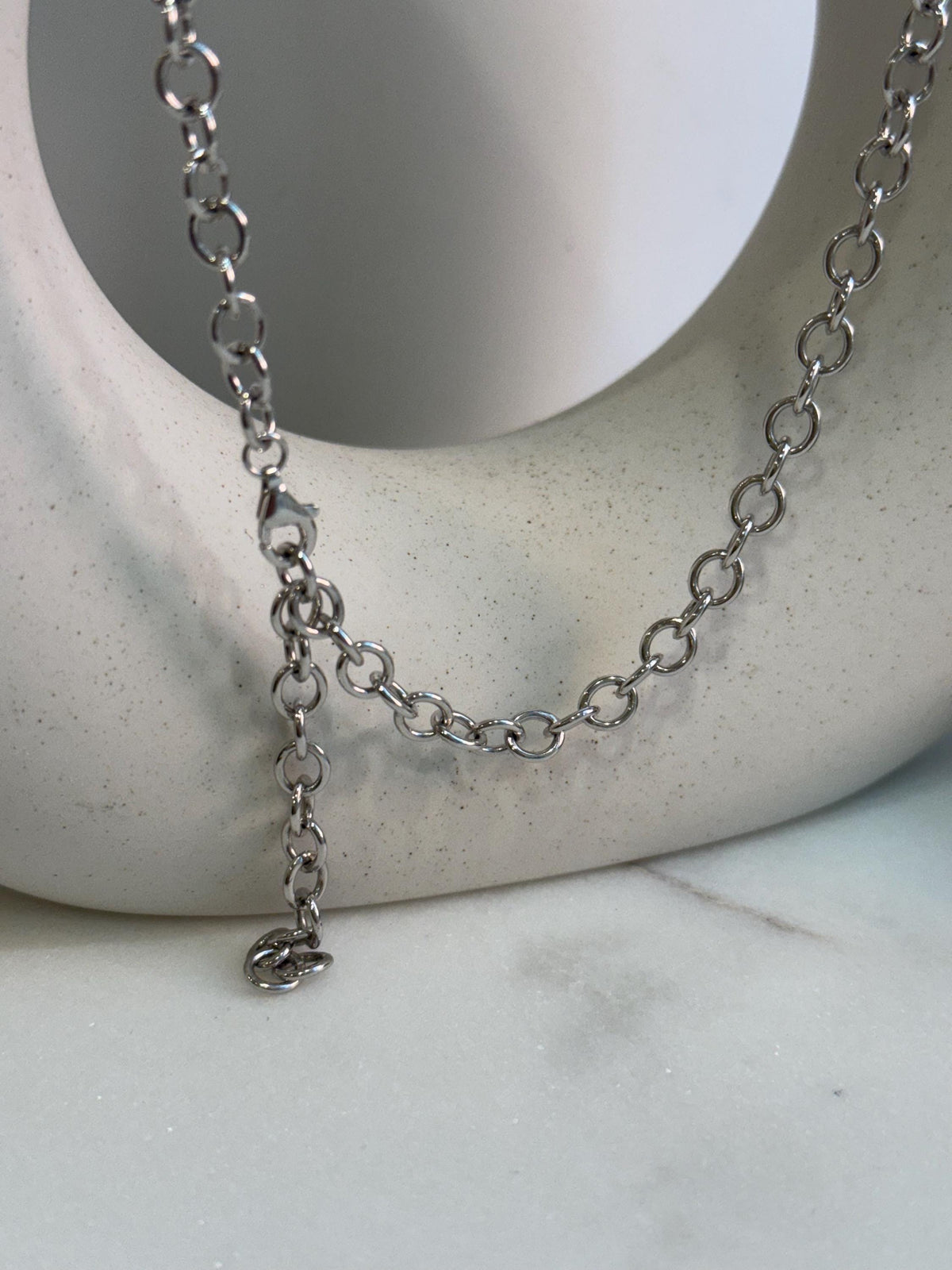 Australian Ocean white baroque pearl S925 silver extremely thick chain necklace set for her engagement