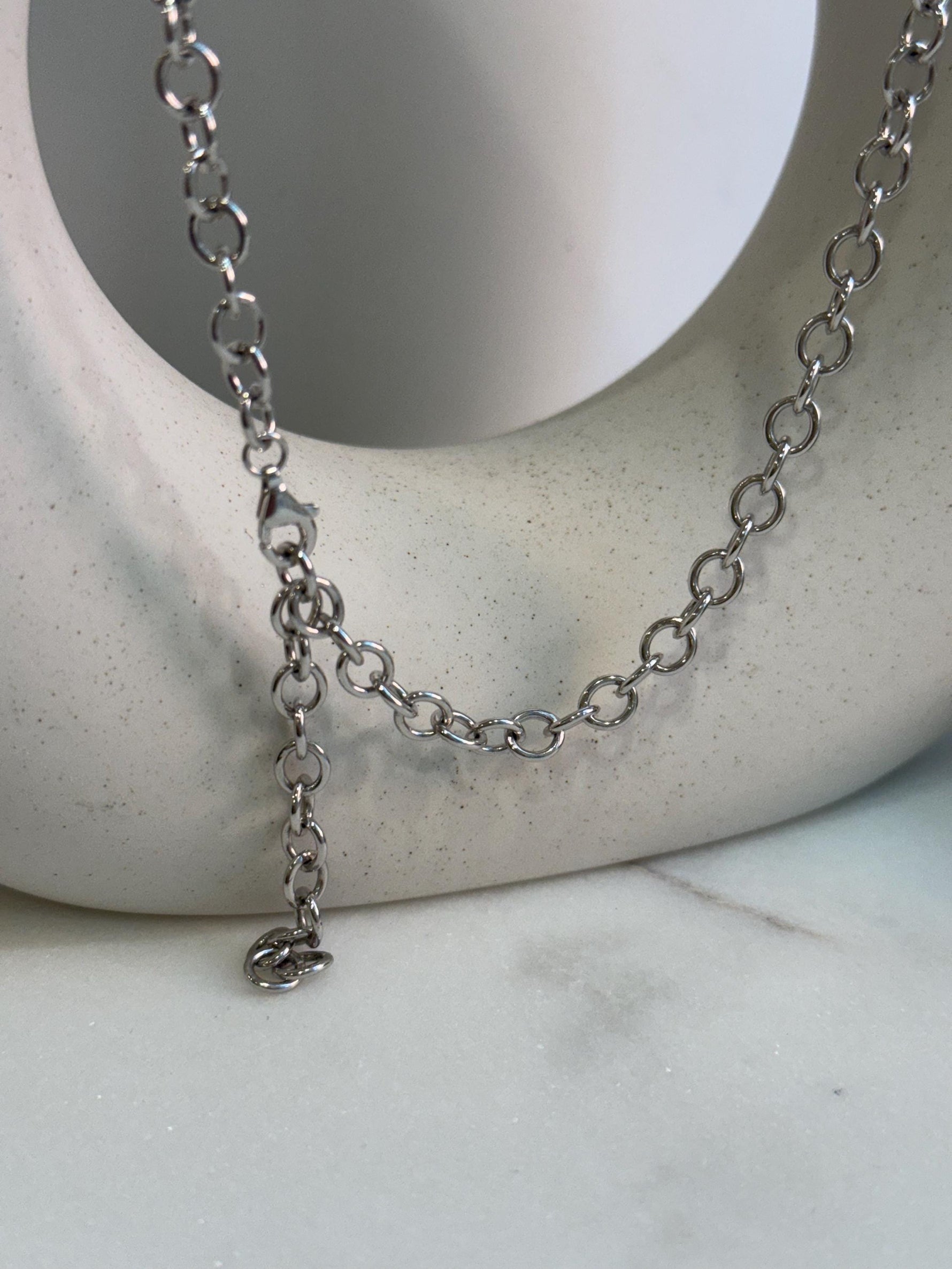 Australian Ocean white baroque pearl S925 silver extremely thick chain necklace set for her engagement