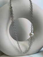 Australian Ocean white baroque pearl S925 silver extremely thick chain necklace set for her holiday gift