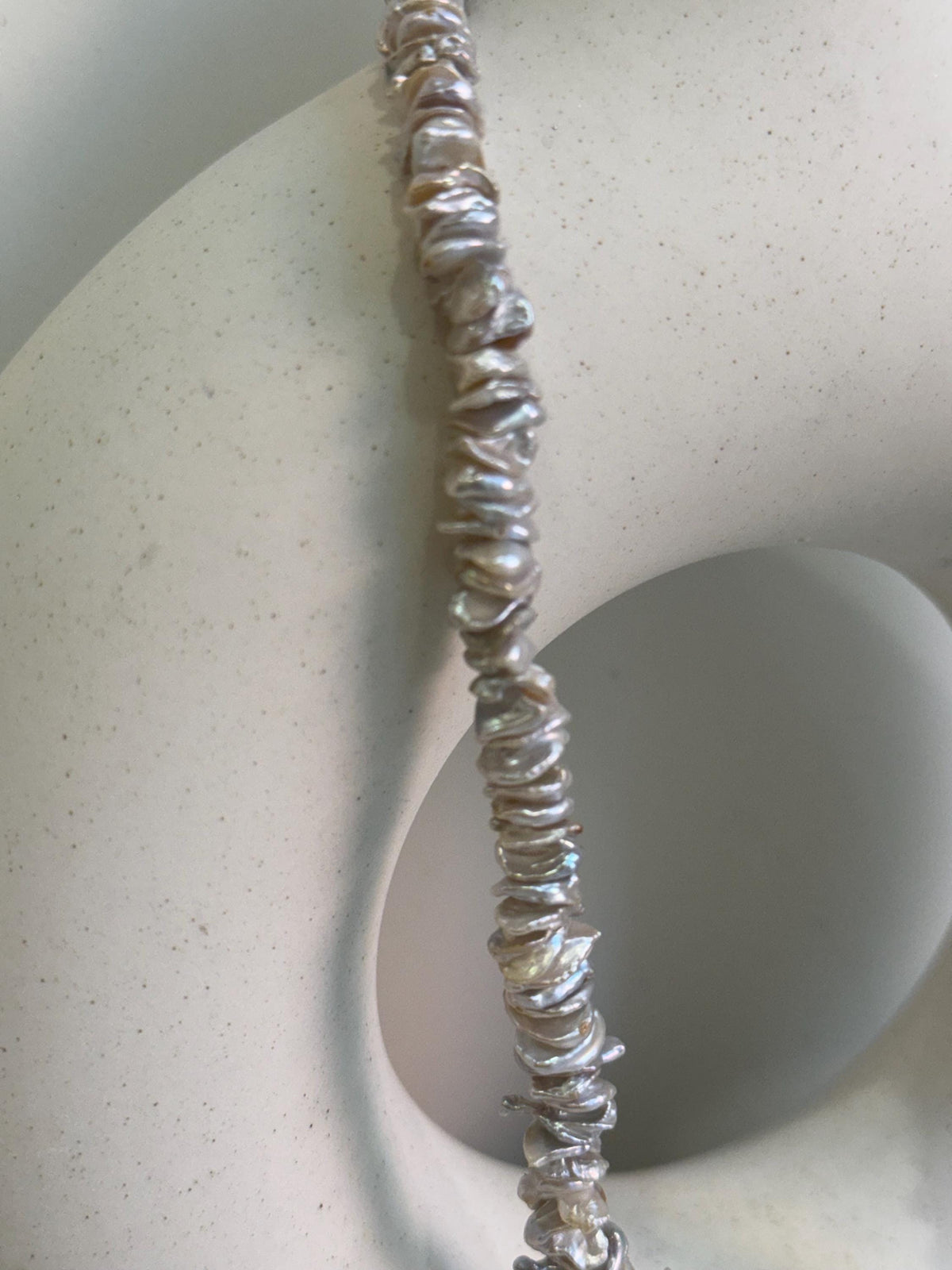 blue silver Keshi pearls s925 silver cool necklace strand for her holiday gift
