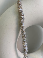 blue silver Keshi pearls s925 silver cool necklace strand for her holiday gift