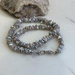 affordable blue silver Keshi pearls s925 silver cool necklace strand for her