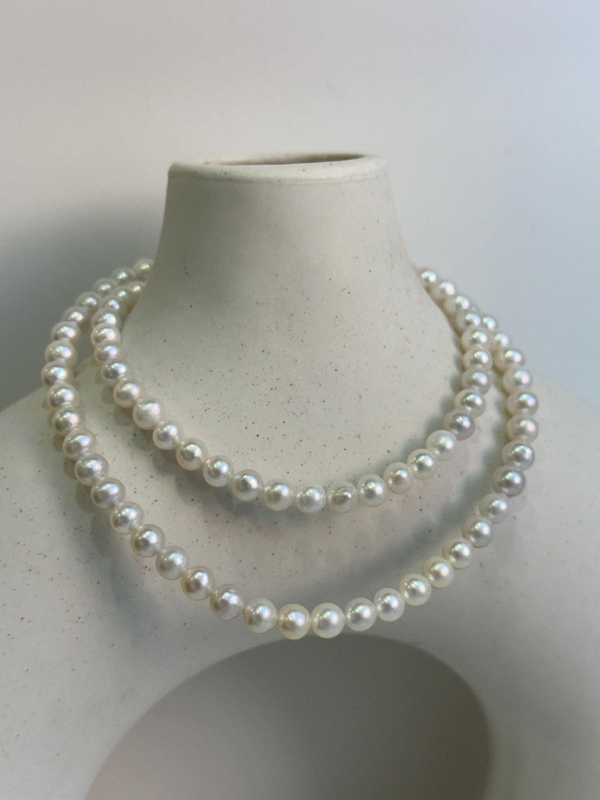 white pearls s925 necklace strand for her office wear