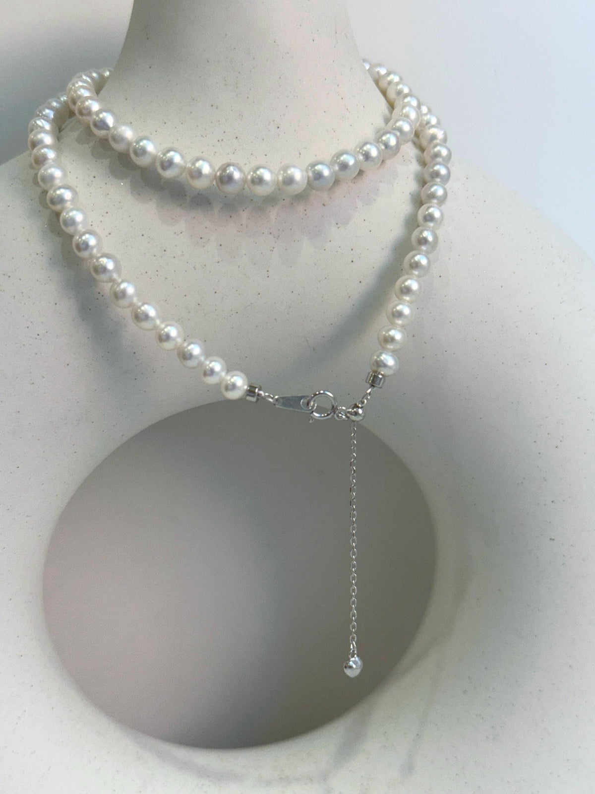 white pearls s925 necklace strand for her daily wear