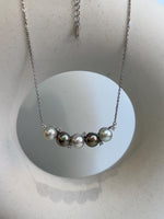 Akoya multicolored 5pcs ocean pearls s925 silver necklace pendant necklace set for her holiday gift