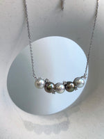 Akoya multicolored 5pcs ocean pearls s925 silver necklace pendant necklace set for her