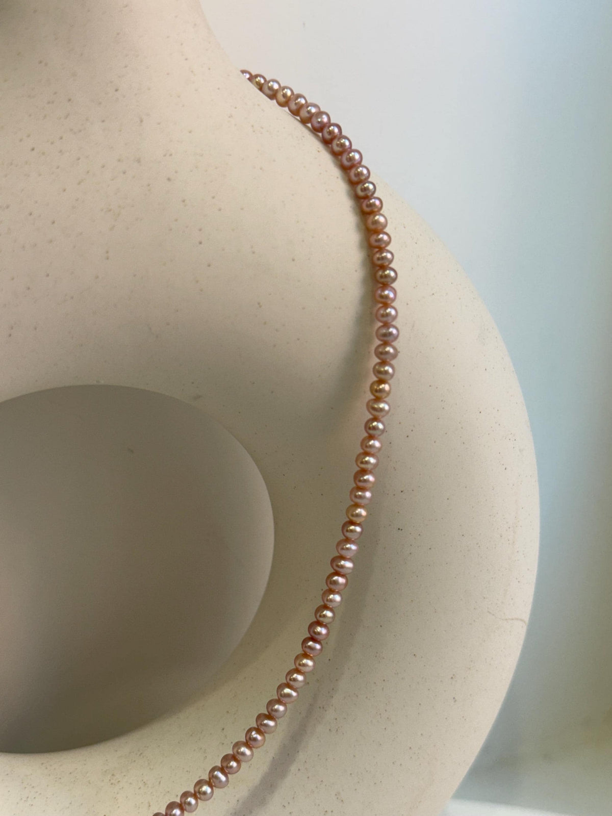 affordable metallic rose lavender pearls s925 silver necklace strand for her