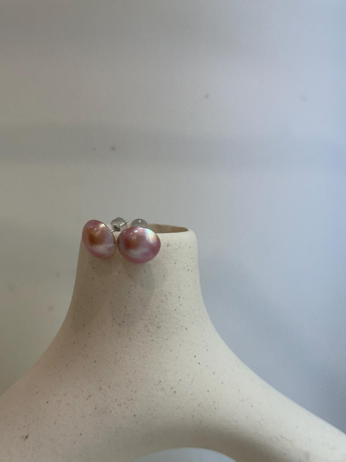 pink ocean Mabe pearls s925 silver earrings for her daily wear