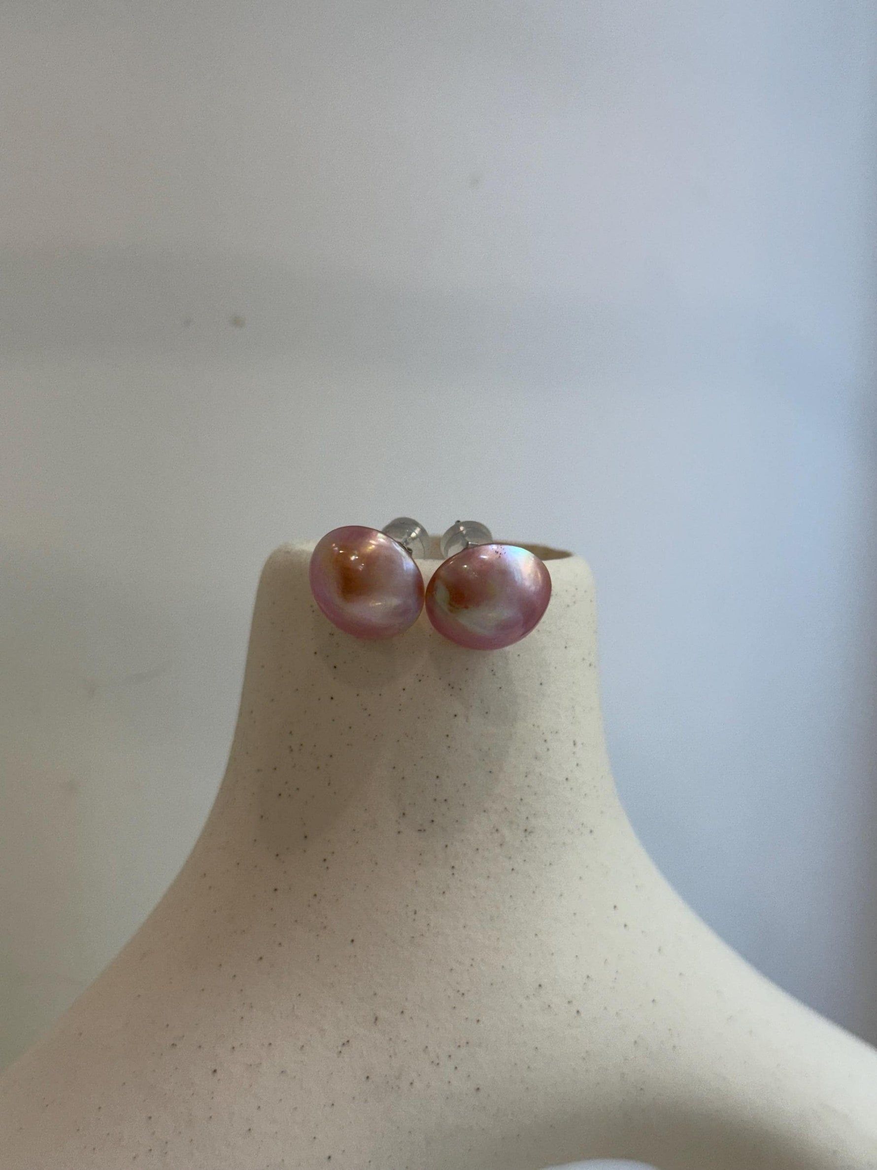 pink ocean Mabe pearls s925 silver earrings for her office wear