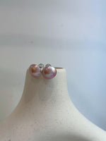 pink ocean Mabe pearls s925 silver earrings for her birthday