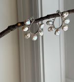 whole set white iridescent Keshi pearls s925 silver earrings pendant necklace set for her holiday gift