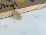 affordable white iridescent big baroque pearl s925 silver pendant necklace set for her