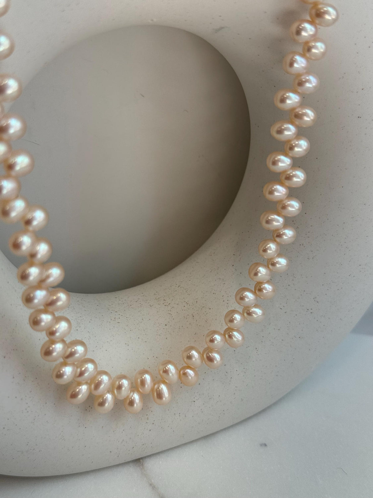 champagne freshwater petal Keshi pearls s925 silver necklace strand for her daily wear