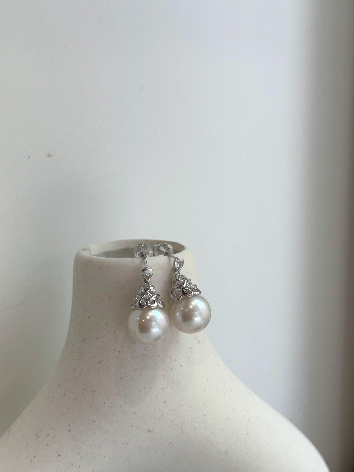 white Edison pearls s925 silver dangling earrings for her birthday