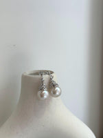 white Edison pearls s925 silver dangling earrings for her birthday