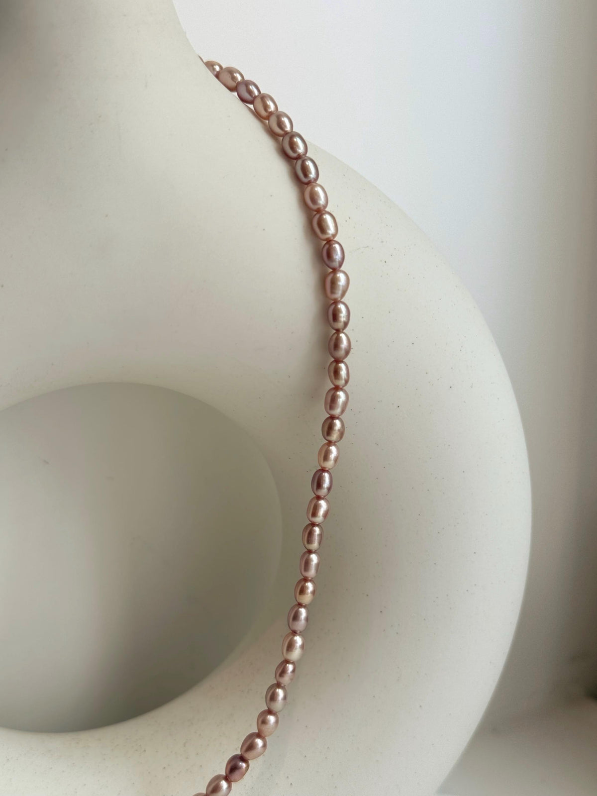 metallic pink rose pearls s925 silver necklace strand for her office wear