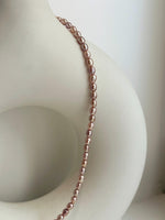 metallic pink rose pearls s925 silver necklace strand for her office wear