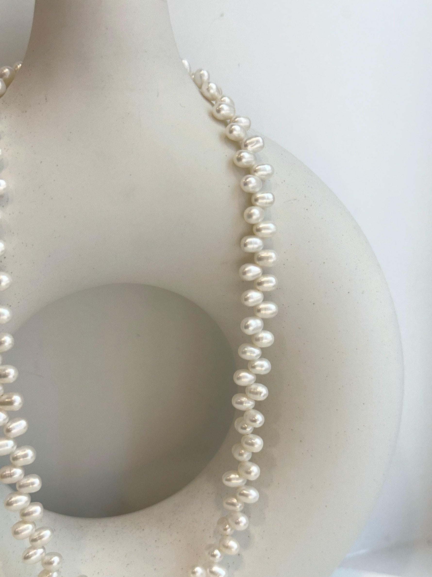 freshwater white petal Keshi pearl s925 silver necklace strand for her office wear