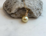 super smooth super clean south sea golden pearl s925 silver pendant necklace set for her daily wear