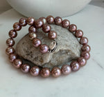 unique rare huge rose gold round Edison pearls s925 silver necklace strand