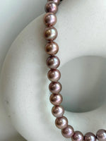 huge rose gold round Edison pearls s925 silver necklace strand