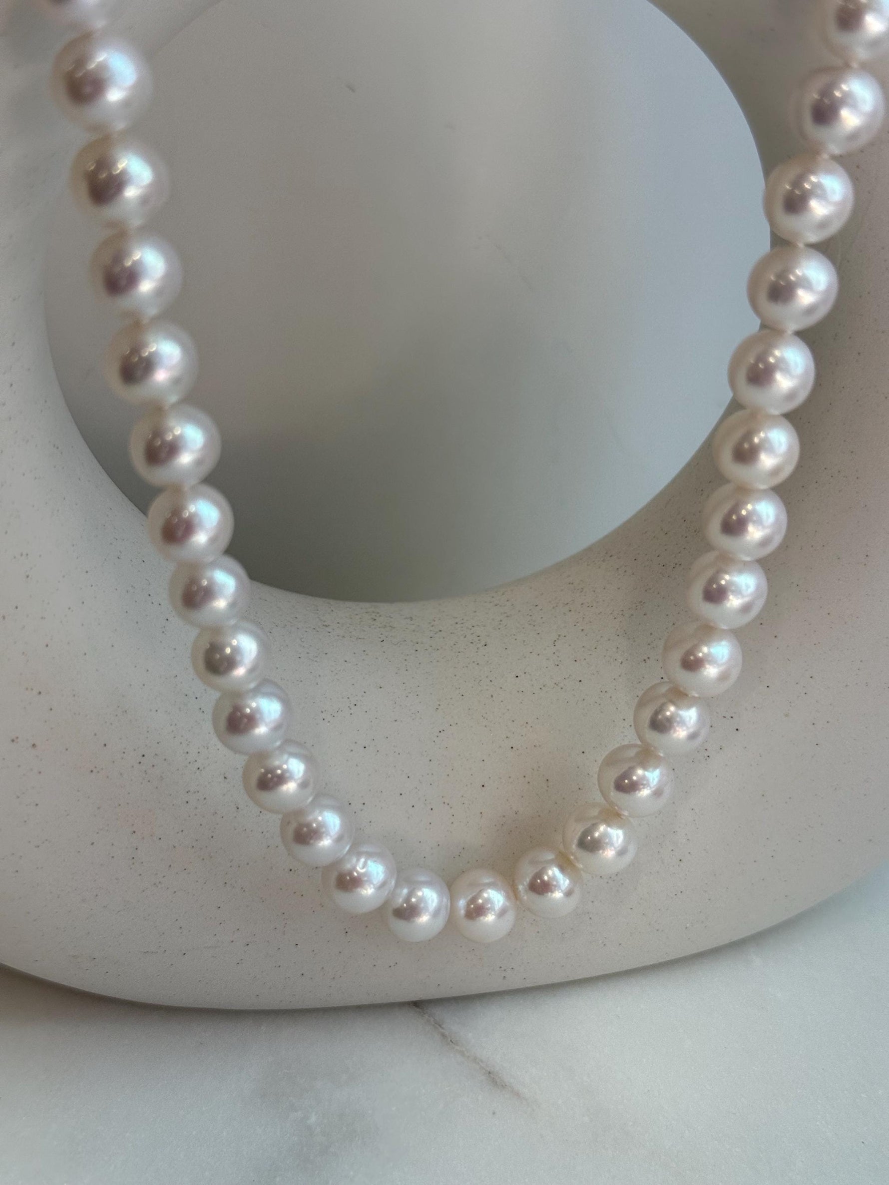 white pearl s925 silver necklace strand for her anniversary
