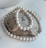 white pearl s925 silver necklace strand for her daily wear